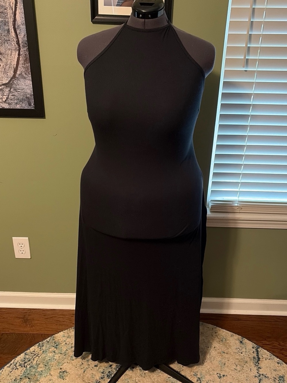 Savage X Fenty Black Halter Maxi Dress